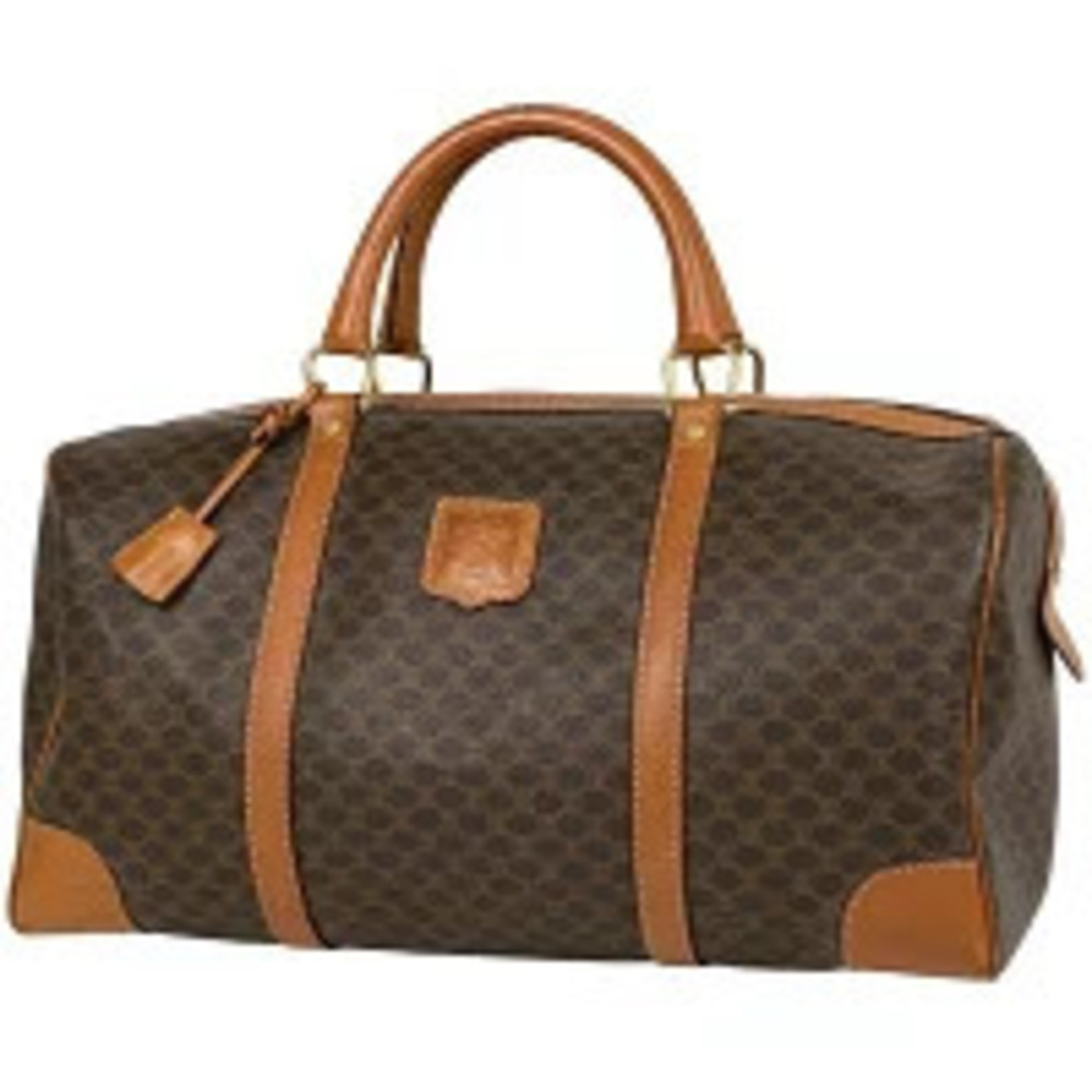 Celine Macadam Boston bag handbag canvas brown